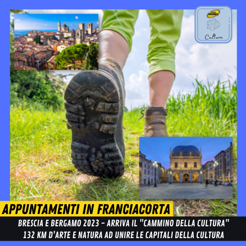 Arriva il “Cammino della cultura”, 132 km per riscoprire tra l’arte e cultura il territorio tra Brescia e Bergamo, Capitali della Cultura 2023