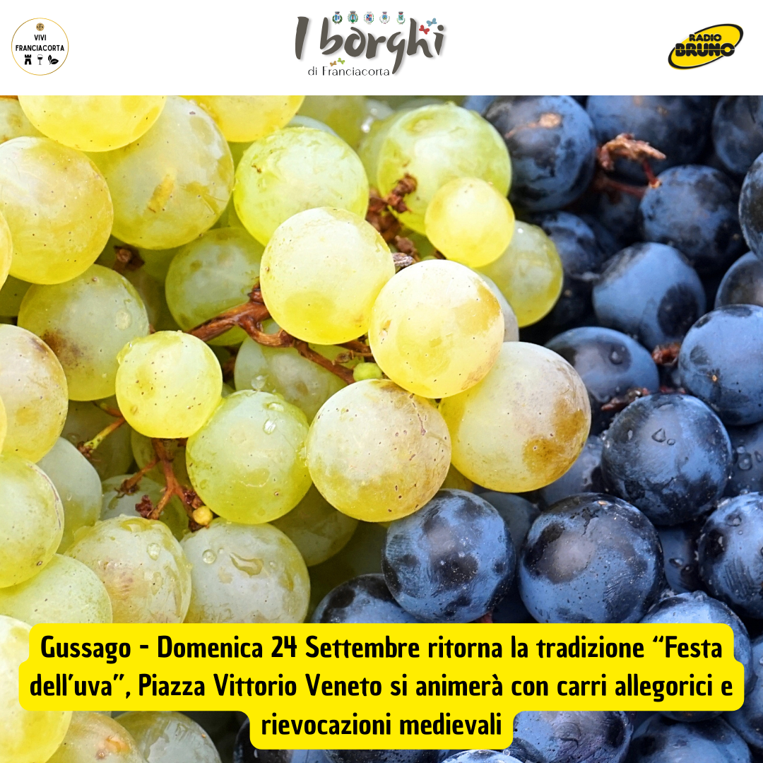 Gussago, Domenica 24 Settembre arriva la “Festa dell’uva”