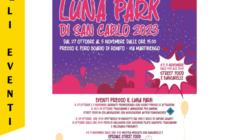 Rovato – Dal 27 Ottobre al 5 Novembre arriva il Luna Park di San Carlo, tante attrazioni e divertimento